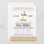 Uitnodiging tot Afstuderen voor leerkrachten Ruler (Voorkant / Achterkant)