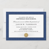 Uitnodiging tot Afstuderen voor marineblauw-grensd (Voorkant)