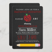 Uitnodiging tot Afstuderen voor Potlood en Apple T (Voorkant / Achterkant)