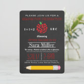 Uitnodiging tot Afstuderen voor Potlood en Apple T (Staand voorkant)