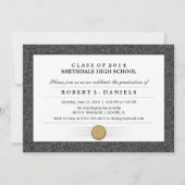 Uitnodiging tot Afstuderen voor zwarte en grijze g (Voorkant)