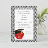 Uitnodiging tot Afstuderen voor zwarte en witte le (Staand voorkant)