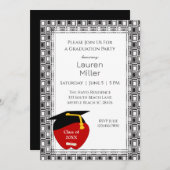 Uitnodiging tot Afstuderen voor zwarte en witte le (Voorkant / Achterkant)