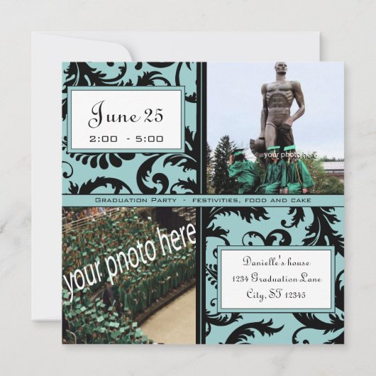 Uitnodiging tot afstuderen - Wijziging in elk jaar (Achterkant)