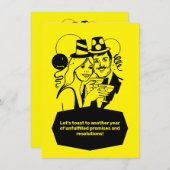 Uitnodiging tot aftelpartij nieuwjaar (Voorkant / Achterkant)