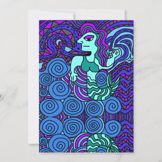 Uitnodiging tot alle gelegenheden, zeemeermin (Voorkant)