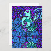 Uitnodiging tot alle gelegenheden, zeemeermin (Voorkant / Achterkant)