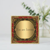 Uitnodiging tot alle Gold Black Red-retro-partijen (Staand voorkant)
