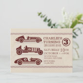 Uitnodiging tot Antiek racewagens (Staand voorkant)