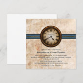 Uitnodiging tot Antiek weddenschappen, blauw (Voorkant / Achterkant)