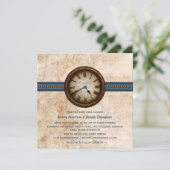 Uitnodiging tot Antiek weddenschappen, blauw (Staand voorkant)