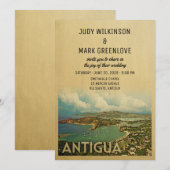  uitnodiging tot antigua Wedding (Voorkant / Achterkant)