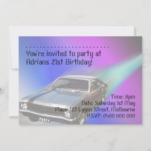 Uitnodiging tot auto (Achterkant)