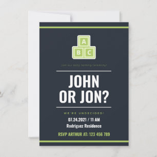 uitnodiging tot baby