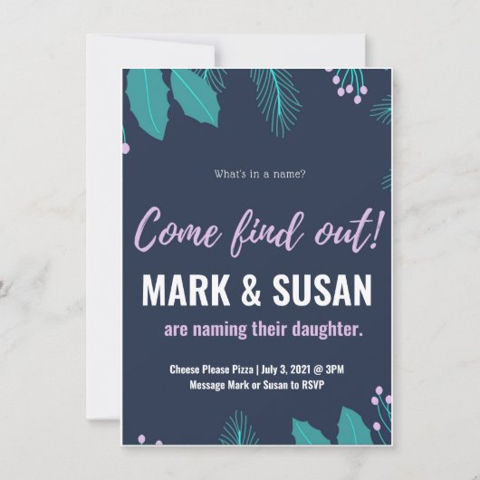 uitnodiging tot baby (Voorkant)