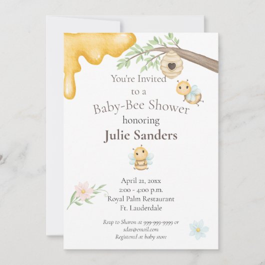 Uitnodiging tot baby Baby shower (Voorkant)