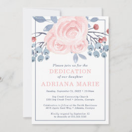 Uitnodiging tot baby, Baptisme, Bloemen