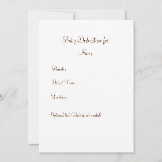 Uitnodiging tot baby - Blauw met kruis en ribbo (Achterkant)