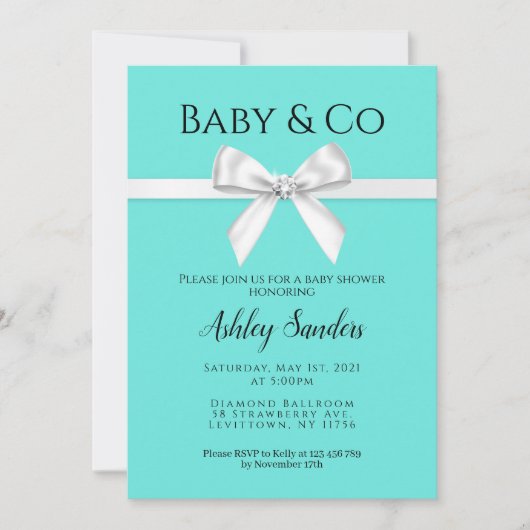 Uitnodiging tot baby & Co-Baby shower (Voorkant)