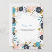 Uitnodiging tot baby, Floral, hedendaags (Achterkant)