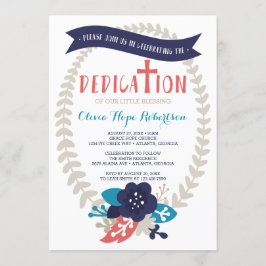 Uitnodiging tot baby, Floral, hedendaags