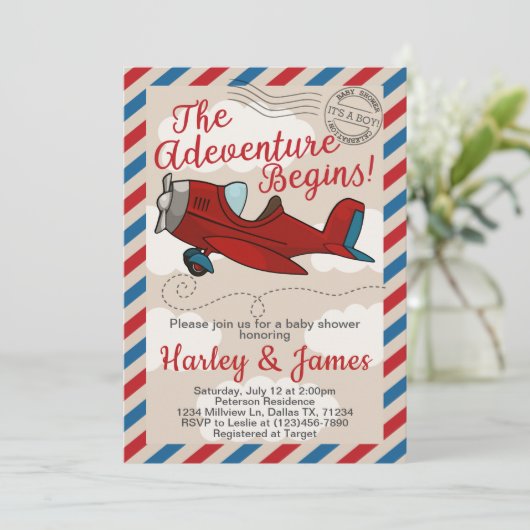 Uitnodiging tot Baby shower (Staand voorkant)