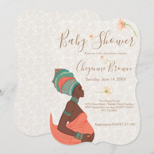 Uitnodiging tot Baby shower (Voorkant / Achterkant)