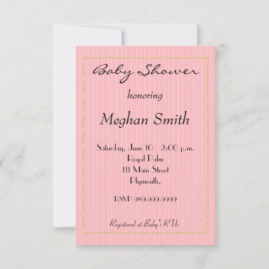 Uitnodiging tot Baby shower (Achterkant)