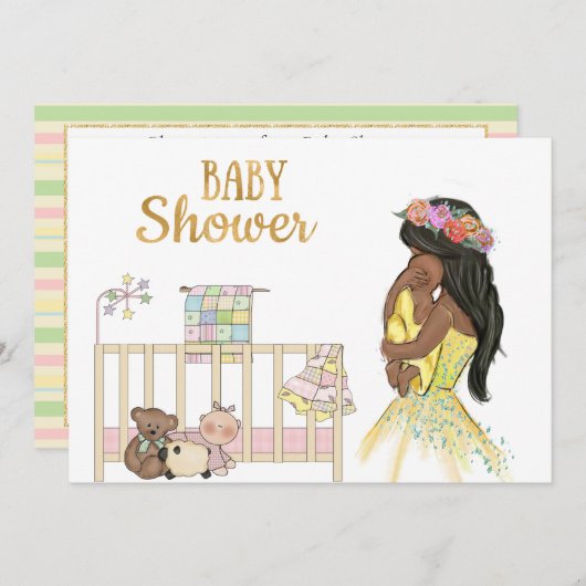 Uitnodiging tot Baby shower (Voorkant / Achterkant)