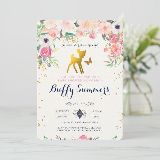 Uitnodiging tot Baby shower (Staand voorkant)