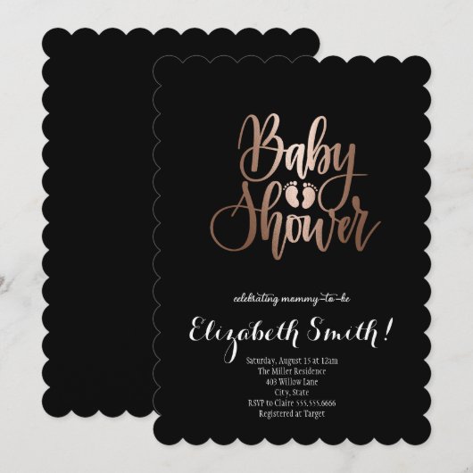 Uitnodiging tot Baby shower (Voorkant / Achterkant)