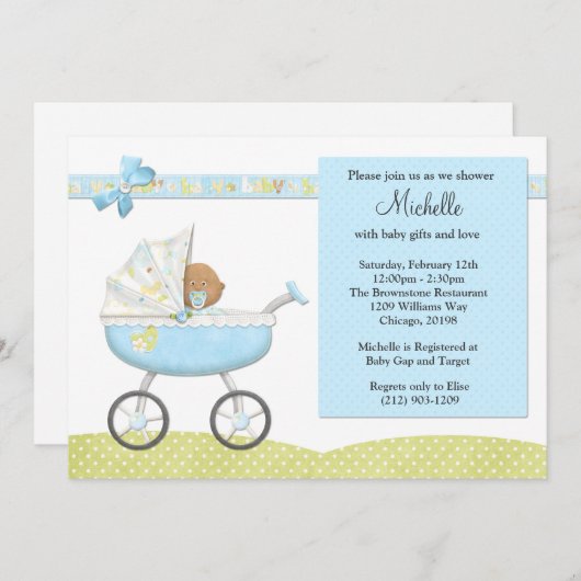 Uitnodiging tot Baby shower (Voorkant / Achterkant)