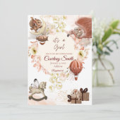  uitnodiging tot Baby shower (Staand voorkant)