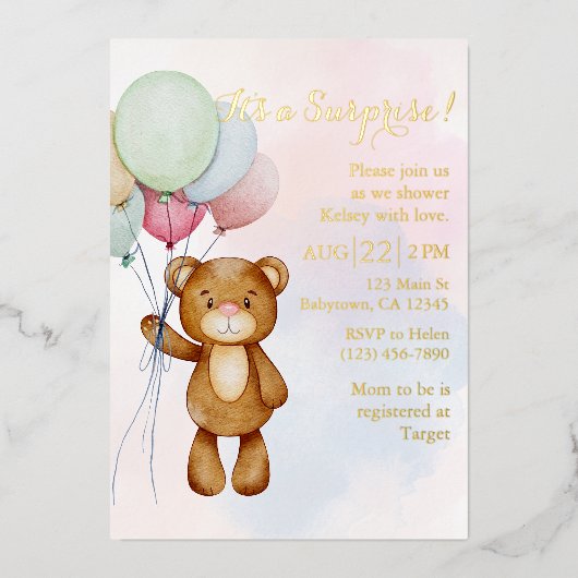Uitnodiging tot Baby shower (Voorkant)