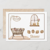  uitnodiging tot Baby shower (Voorkant / Achterkant)