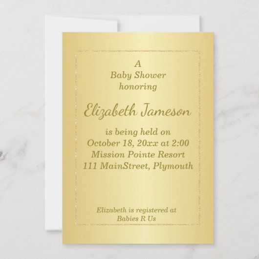 Uitnodiging tot Baby shower (Achterkant)