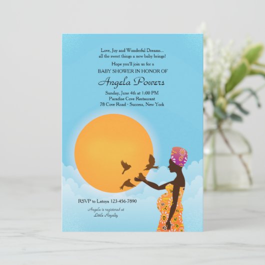 Uitnodiging tot Baby shower (Staand voorkant)