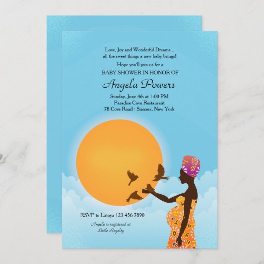 Uitnodiging tot Baby shower (Voorkant / Achterkant)