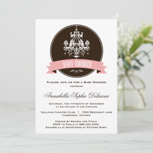   Uitnodiging tot Baby shower (Staand voorkant)