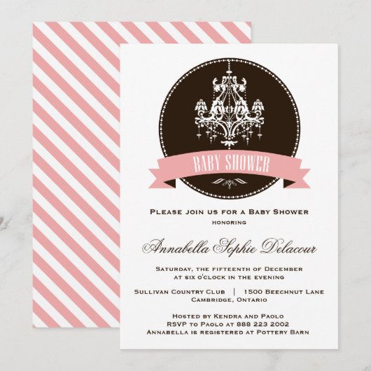   Uitnodiging tot Baby shower (Voorkant / Achterkant)