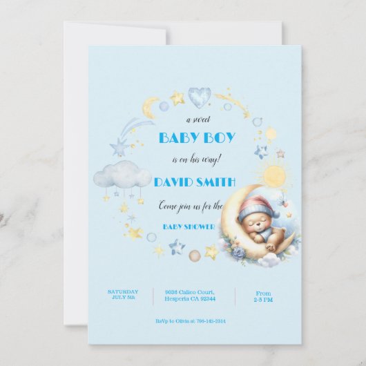 Uitnodiging tot baby shower (Voorkant)