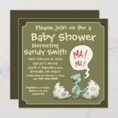 Uitnodiging tot baby shower 106: Dinosaur Baby (Voorkant / Achterkant)