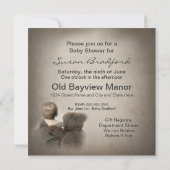 Uitnodiging tot baby shower (2)- Teddy Bear en Bab (Achterkant)