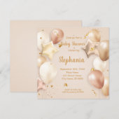 Uitnodiging tot baby shower-ballonnen (Voorkant / Achterkant)