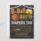 Uitnodiging tot Baby shower Basketball en Beer (Voorkant)