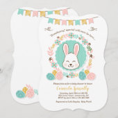 Uitnodiging tot Baby shower bij Pasen (Voorkant / Achterkant)