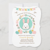 Uitnodiging tot Baby shower bij Pasen (Voorkant)