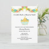 Uitnodiging tot Baby shower bij Pasen (Staand voorkant)