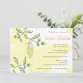 Uitnodiging tot baby shower - Butterfly (Staand voorkant)