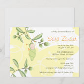 Uitnodiging tot baby shower - Butterfly (Voorkant / Achterkant)